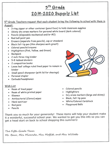 roynon-elementary-school-incoming-5th-grade-info-supplies